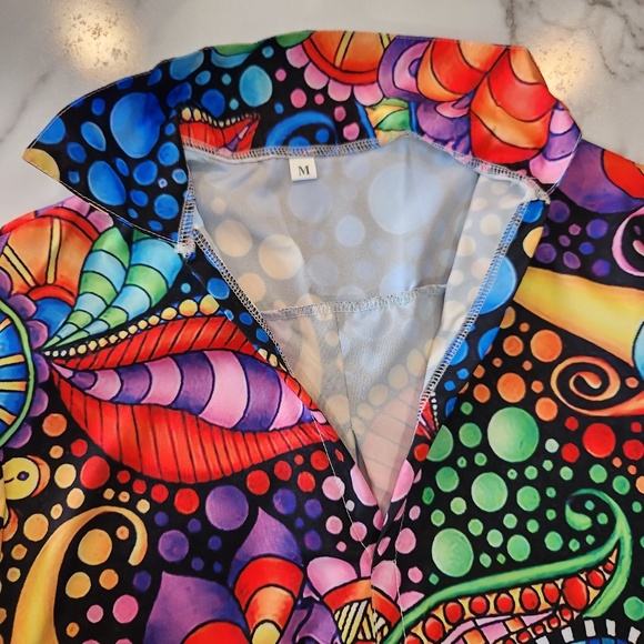 High-low Psychedelic Colourful Shirt - Picture 2 of 3
